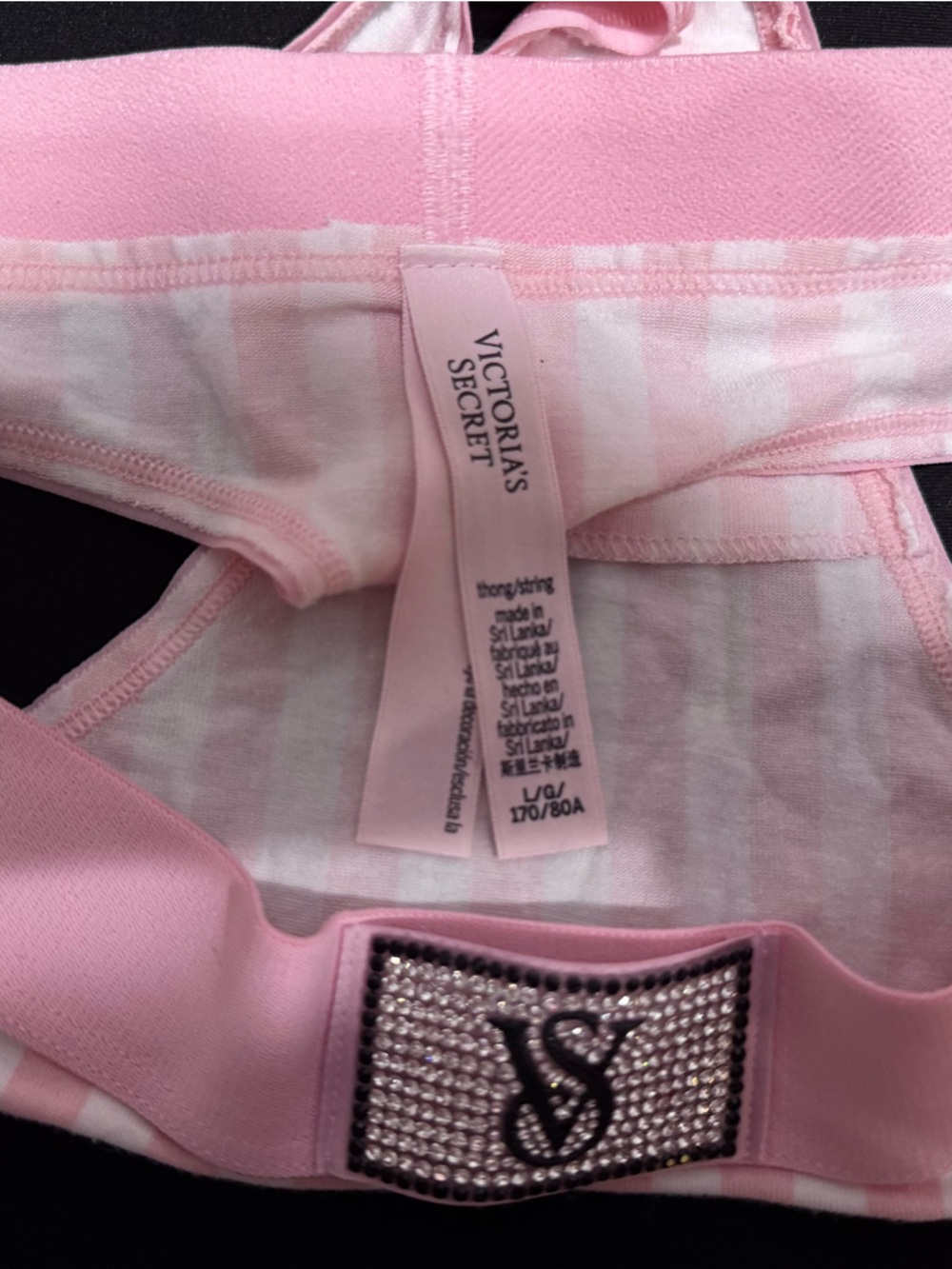 Victoria's Secret Pink & White Striped Bralette with Logo Patch - Picture 6 of 8